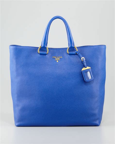 prada daino double handle leather tote bag|prada blue tote.